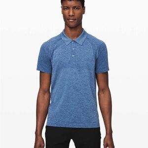 lululemon athletica Heathered Blue Polo Shirt